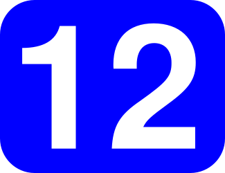 File:12 white, blue rounded rectangle.svg