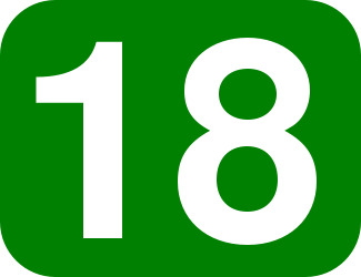 File:18 white, green rounded rectangle.svg