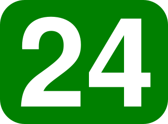 File:24 white, green rounded rectangle.svg