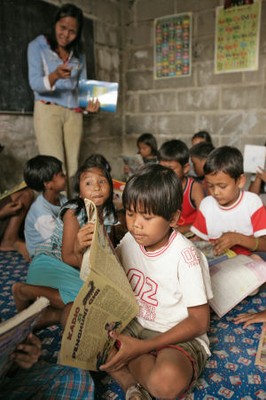 Rebuilt school in Indonesia