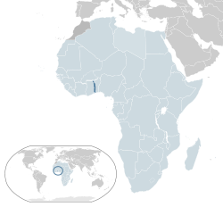 Ubicación de Togo (azul oscuro) - en África (azul y oscuro gris claro) - en la Unión Africana (azul claro)