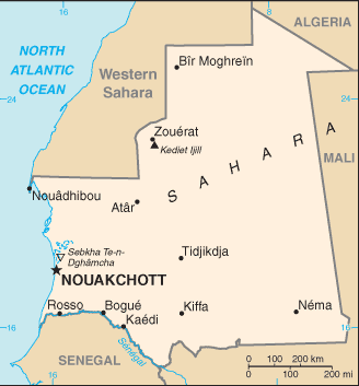 Mapa de Mauritania