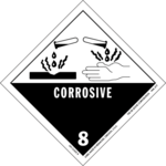 Etiqueta de mercancías peligrosas para el ácido clorhídrico: corrosivo