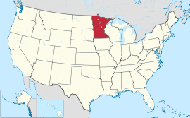Mapa dos Estados Unidos com o Minnesota destaque